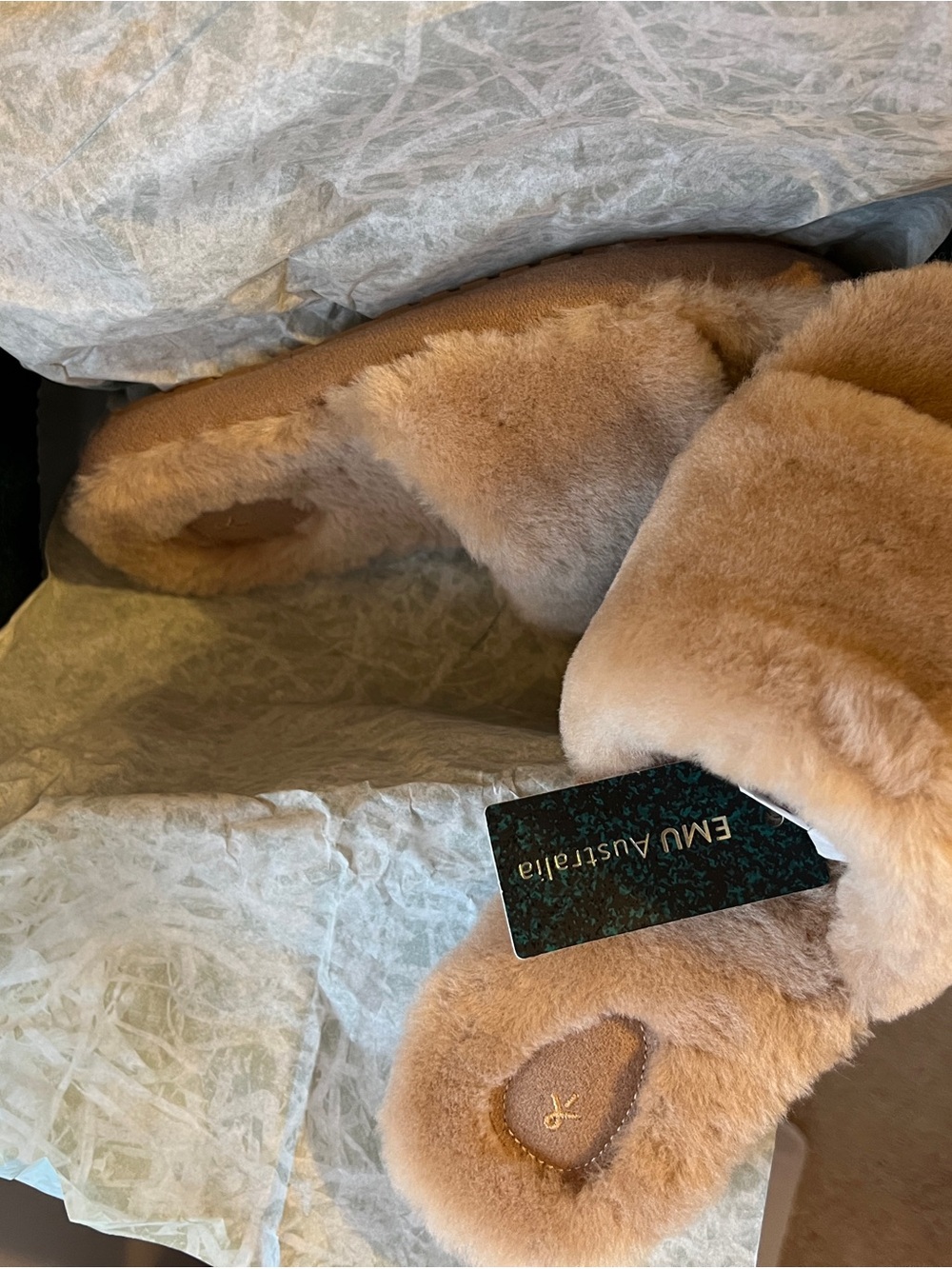 EMU Australia Camel Sheepskin Slide Slippers
